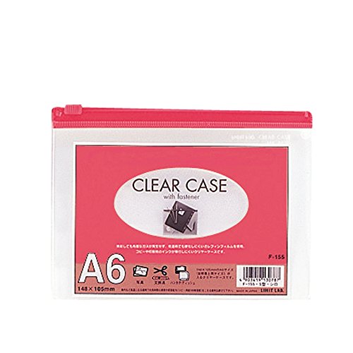 リヒトラブ クリヤーケース（ヨコ型） A6 赤 F155（10セット）