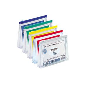 リヒトラブ クリヤーケース（ヨコ型） A6マチツキ 藍 F175（10セット）