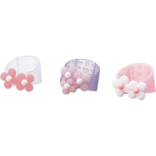 プラス 指サック メクリッコ スイート Mサイズ 3個入り フラワー ピンク系 35-910（10セット）