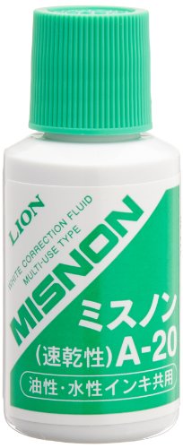 ライオン事務器 修正液 ミスノン 20ml 共用タイプ A-20（10セット）