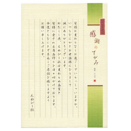 伝えるきもち B5便箋 【感謝のてがみ/縦書き】 5300201（10セット）