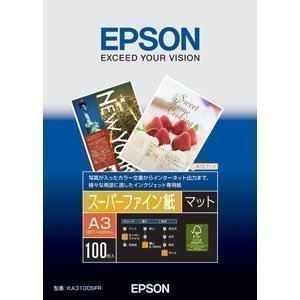 EPSON スーパーファイン紙 A3 100枚 KA3100SFR（10セット）