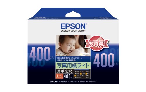 EPSON 写真用紙ライト[薄手光沢] L判 400枚 KL400SLU（10セット）