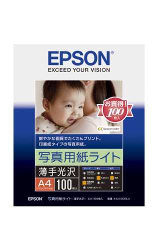 EPSON 写真用紙ライト[薄手光沢] A4 100枚 KA4100SLU（10セット）