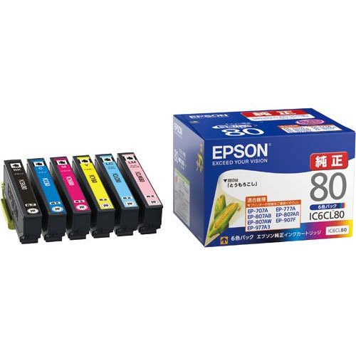 EPSONインクカートリッジ IC6CL80 6色セット（10セット）