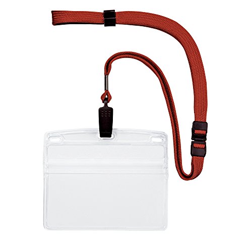 オープン 吊り下げ名札 クリップ式 ソフトヨコ（特大サイズ） 赤 NL-21P-RD（10セット）