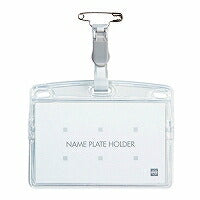 オープン タッグ名札 プラクリソフトヨコ名刺 灰 NT-2P-GY（10セット）