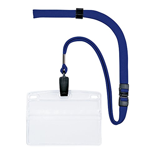 オープン 吊り下げ名札 クリップ式 ソフトヨコ名刺 青 10枚入り NL-8-BU（10セット）