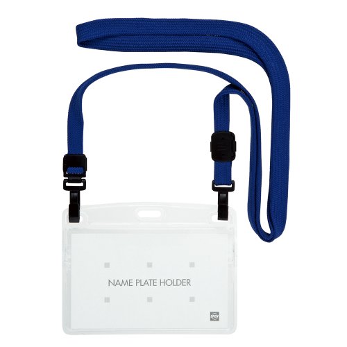 オープン 吊り下げ名札 ダブルフック式 ソフトヨコ名刺 青 NL-1P-BU（10セット）