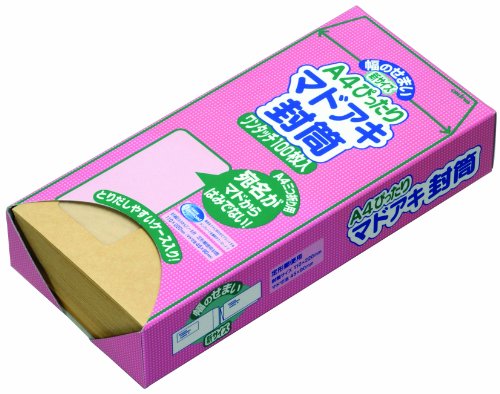 オキナ A4ぴったりマドアキ封筒 クラフト WT30KE 100枚入（10セット）