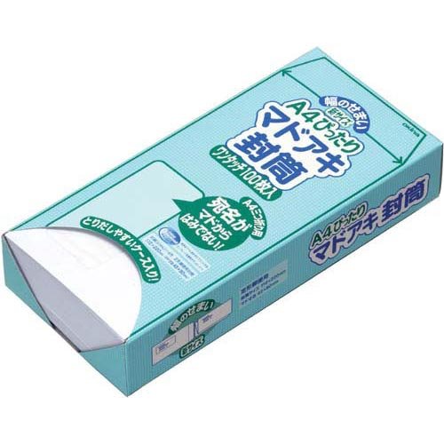 オキナ A4ぴったりマドアキ封筒 ホワイト WT30WH 100枚入（10セット）