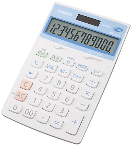 カシオ 抗菌電卓 ジャストタイプ 12桁 JW-122CL-N（10セット）