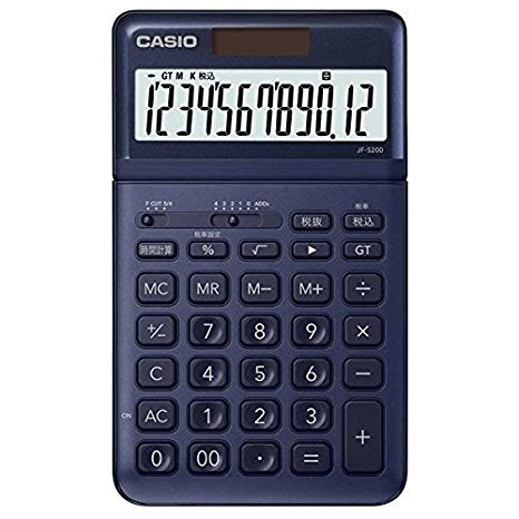 カシオ 電卓 12桁 （ネイビー）CASIO スタイリッシュ電卓 ジャストタイプ JF-S200-NY（10セット）