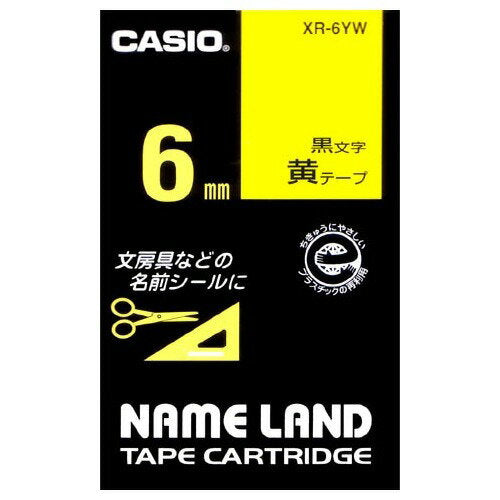 カシオ スタンダードテープ XR-6YWｷｲﾛ　4971850123590（10セット）