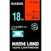 カシオ ラベルライター ネームランド テープ 18mm XR-18FOE 蛍光オレンジ（10セット）