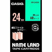 カシオ ラベルライター ネームランド テープ 24mm XR-24GN 緑（10セット）