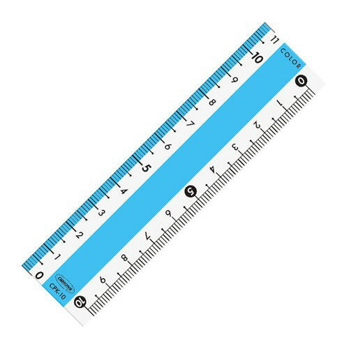 共栄プラスチック カラー直線定規ブルー CPK-10-B 4963346115394（10セット）