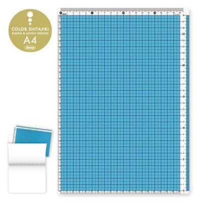 共栄プラスチック・カラー方眼下敷A4判 ブルー・CPK-A4-B（10セット）