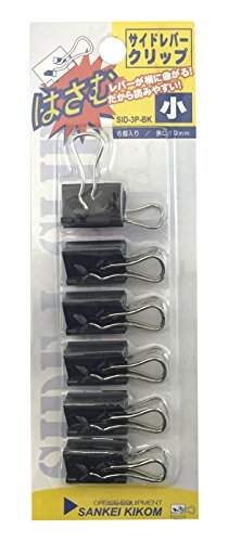 サンケーキコム サイドレバークリップ 小 6個 挟口19mm SID-3P-BK 黒（10セット）