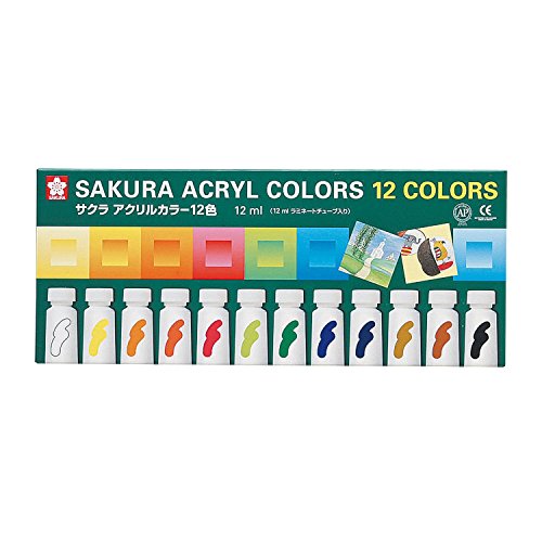 サクラクレパス 絵の具 アクリルカラー12色 ACW12（10セット）