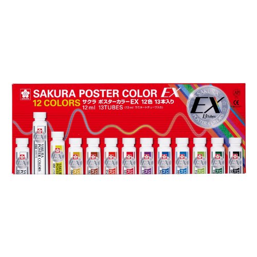 サクラクレパス ポスターカラーEX 12色13本入 PEW13（10セット）