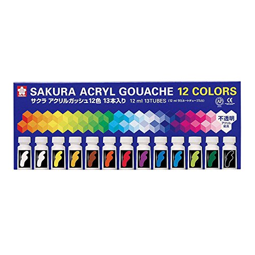 サクラクレパス 絵の具 アクリルガッシュ 12色13本 AGW13（10セット）