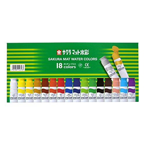 サクラクレパス 絵の具 マット水彩 ポリチューブ 18色 MW18PE（10セット）