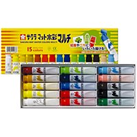 サクラクレパス 絵の具 マット水彩マルチ 15色 MWM15PE（10セット）