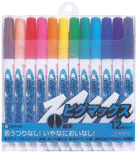 サクラクレパス 水性ペン ピグマックス 細字 12色 ZPK-S12（10セット）