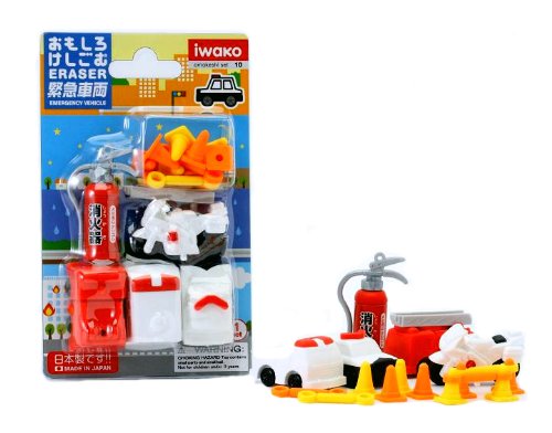 ブリスターパックケシゴム 緊急車両（10セット）