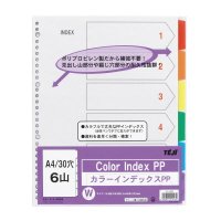 テージー カラーインデックスPP A4 30穴 6山 IN-3406（10セット）