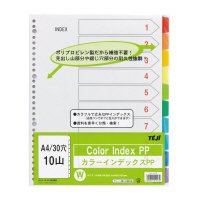 テージー カラーインデックスPP IN-3410 A4 30穴 10山（10セット）