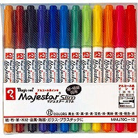 マジックインキ 油性ペン マジェスタースリム 12色 MMJ70C-12（10セット）