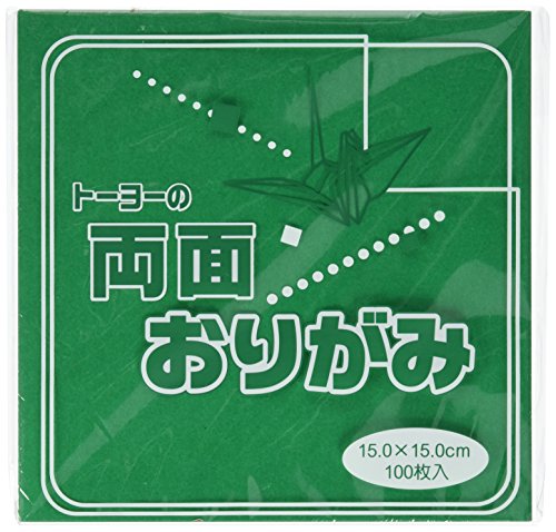 トーヨー 単色両面折り紙 緑/赤 15cm角 100枚 062108（10セット）