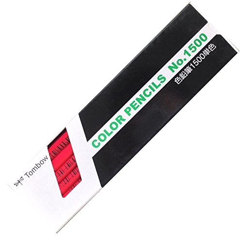 トンボ鉛筆 色鉛筆 1500単色 1500-24 紅色 1ダース（10セット）