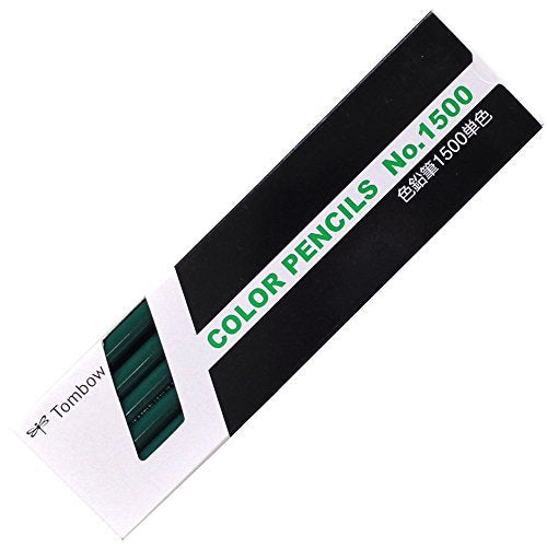 トンボ鉛筆 色鉛筆 1500単色 1500-10 深緑 1ダース（10セット）