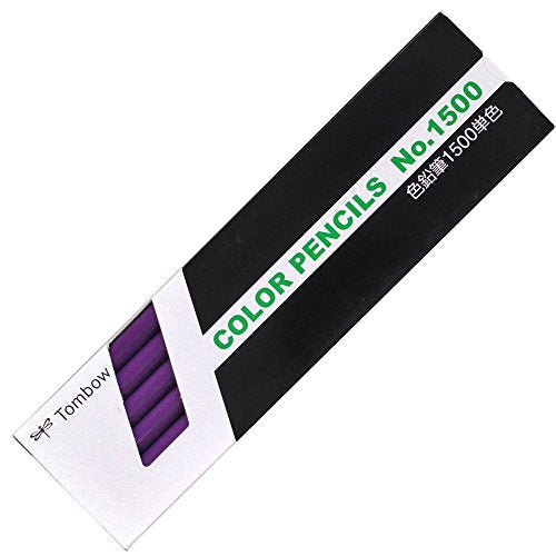 トンボ鉛筆 色鉛筆 1500単色 1500-19 すみれ色 1ダース（10セット）