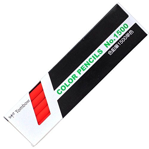 トンボ鉛筆 色鉛筆 1500単色 1500-26 朱色 1ダース（10セット）