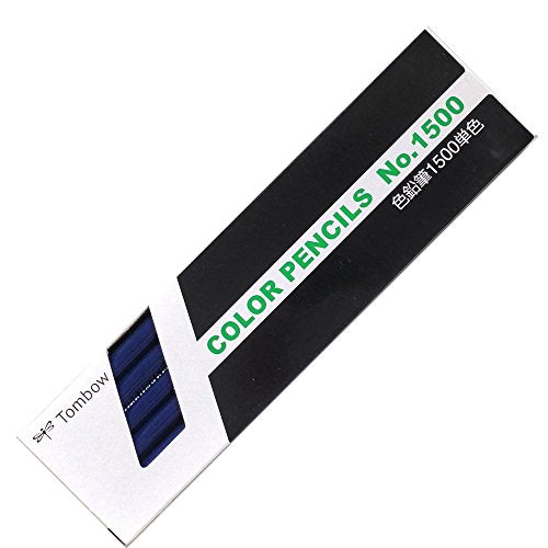 トンボ鉛筆 色鉛筆 1500単色 1500-17 藍色 1ダース（10セット）