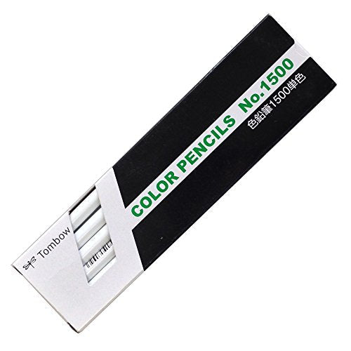 トンボ鉛筆 色鉛筆 1500単色 1500-01 白 1ダース（10セット）