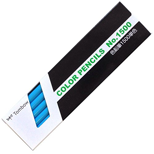 トンボ鉛筆 色鉛筆 1500単色 1500-13 水色 1ダース（10セット）