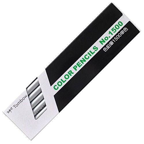 トンボ鉛筆 色鉛筆 1500単色 1500-35 銀色 1ダース（10セット）