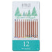 トンボ鉛筆 木物語S 缶入色鉛筆 12色 ひらがな/カタカナ 丸軸（10セット）