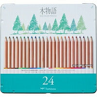 トンボ鉛筆 缶入色鉛筆 S木物語 24色（24本入）（10セット）