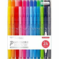 トンボ鉛筆 水性ペン プレイカラー2 24色 GCB-012（10セット）