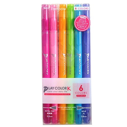 トンボ鉛筆 水性ペン プレイカラーK 6色B GCF-611B（10セット）
