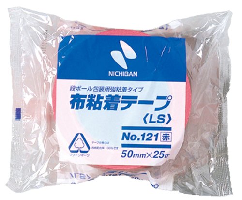 ニチバン 布テープ 50mm×25m巻 1211-50 赤（10セット）