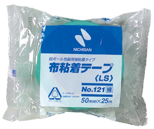 ニチバン 布テープ 50mm×25m巻 1213-50 緑（10セット）