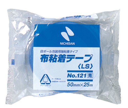 ニチバン 布テープ 50mm×25m巻 1214-50 青（10セット）