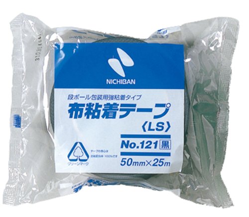 ニチバン 布テープ 50mm×25m巻 1216-50 黒（10セット）